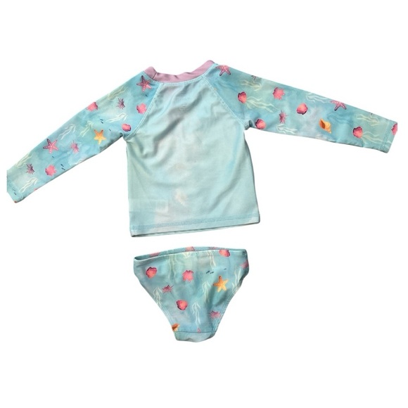 Disney The Little Long Sleeve Rash Guard & Swim Bottoms Swimsuit Beach - Picture 2 of 4